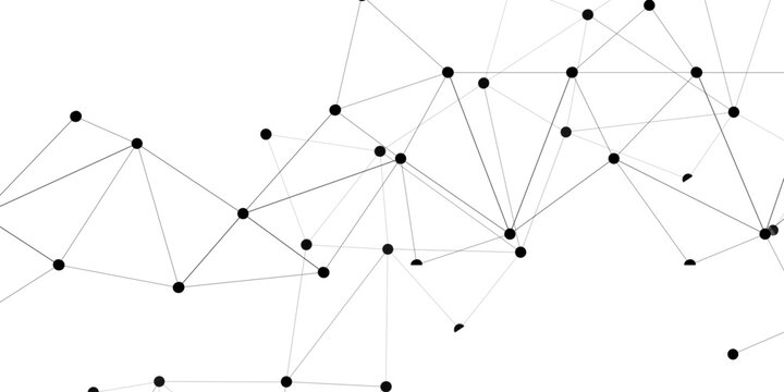 Vector Abstract digital network, connected nodes, conveying complex data flow, interconnectedness, information age. 