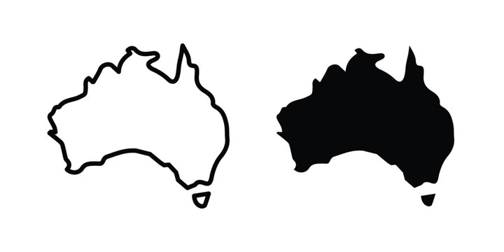 Australia map icon design project. Editable clipart and line icons