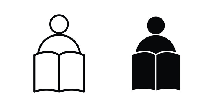 Book open reader icon design project. Editable clipart and line icons