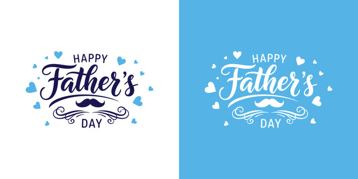 Happy father's day calligraphy design in black and white