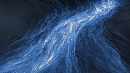 Obraz premium Abstract blue energy current with luminous trails and dynamic flow