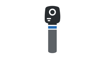 Ophthalmoscope vector icon illustration, a modern flat design of a handheld medical device for eye examination, retinal checkups, and vision health, isolated on white background for healthcare. © Wasenat