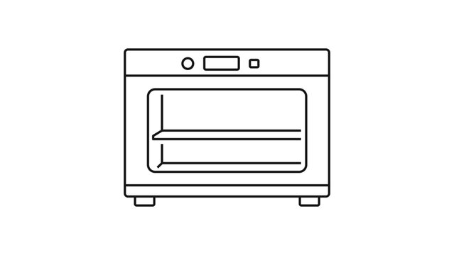 Incubator Laboratory Equipment Minimalist Black Line Vector Icon on a White Background. This Editable Stroke Illustration represents a rectangular lab incubator for scientific research and medical