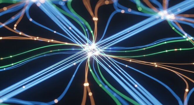 Abstract Network of Connected Lines and Nodes.