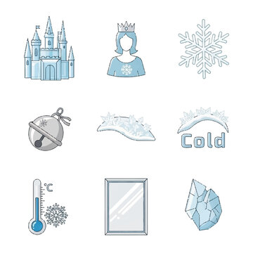 Collection of Winter and Ice Themed Icons.