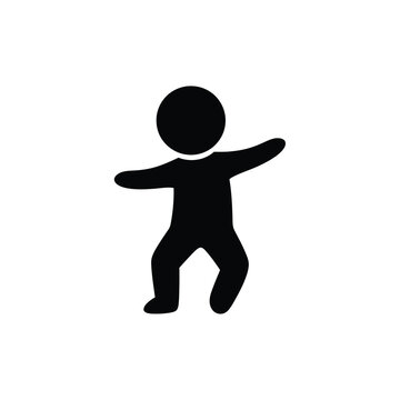 Black silhouette of a dancing person.