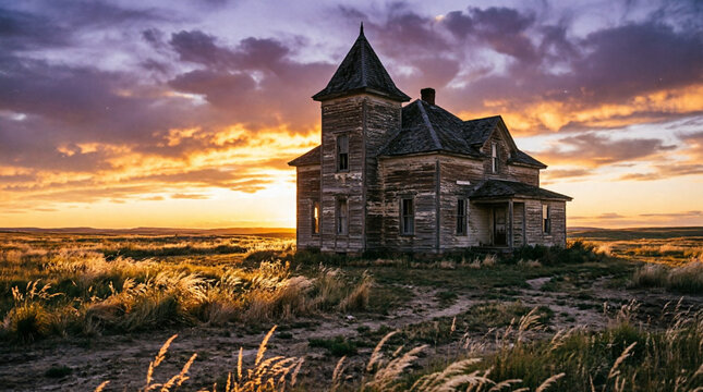 Weathered barn at sunset reveals rural beauty and timeless rustic charm.
