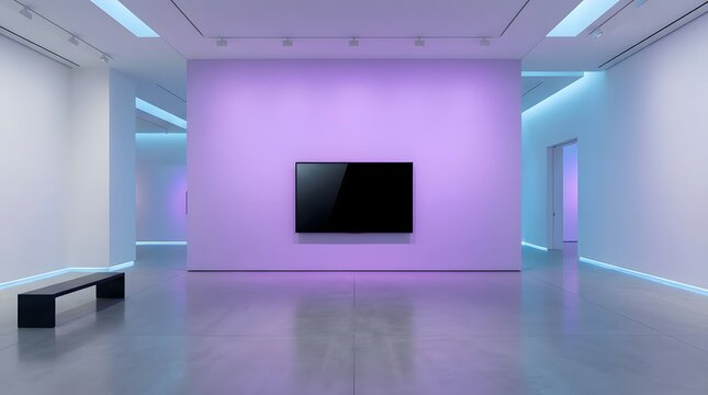 Bright Modern Gallery Centerpiece Wall with Mounted Tv