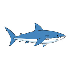 Fototapeta premium Blue shark swimming illustration