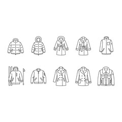 Set of winter jacket icons © sosi
