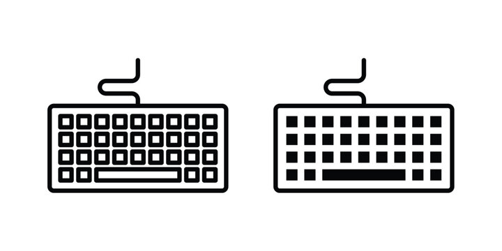 Keyboard icon design project. Editable clipart and line icons