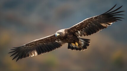 Fototapeta premium eagle soaring with wings fully extended. wildlife bird in flight