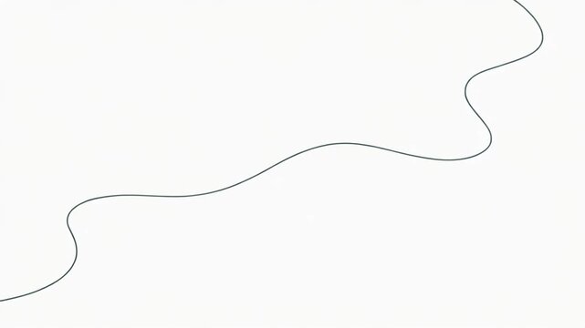 Abstract Growing Line Animation, Simple Curve Motion, White Background
