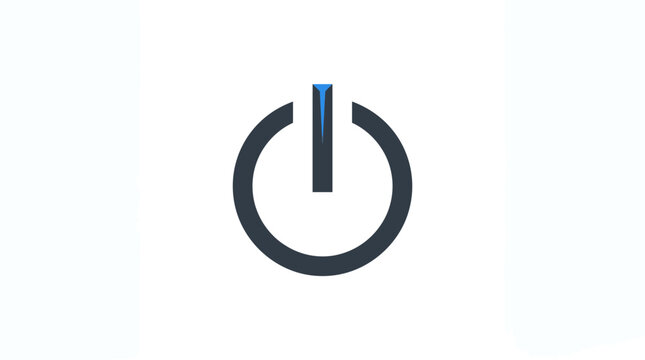 Power button symbol on screen.