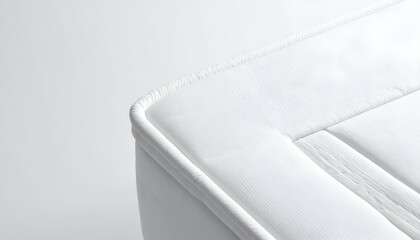 Fototapeta premium Close-up of a clean white mattress edge with quilted texture.