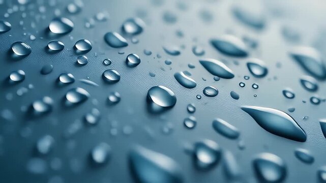 Close Up Macro Shot of Water Droplets on Surface, Cinematic 4K Footage