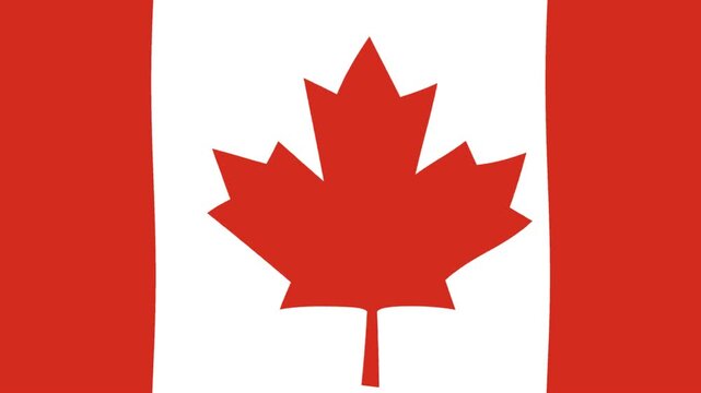 National emblem of Canada featuring a red maple leaf design on a waving flag banner as a patriotic country symbol and North American icon