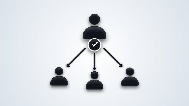 Simple Organization Structure Team Hierarchy Diagram Animation
