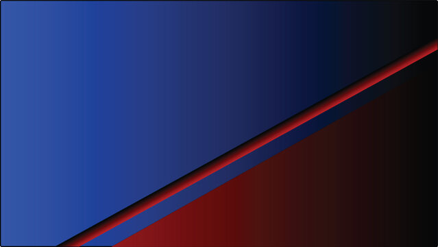 Abstract diagonal blue and red gradient split, modern vector background with sharp contrast and minimalist geometric division