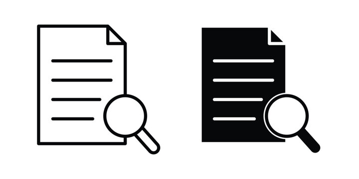 Research paper icon design project. Editable clipart and line icons