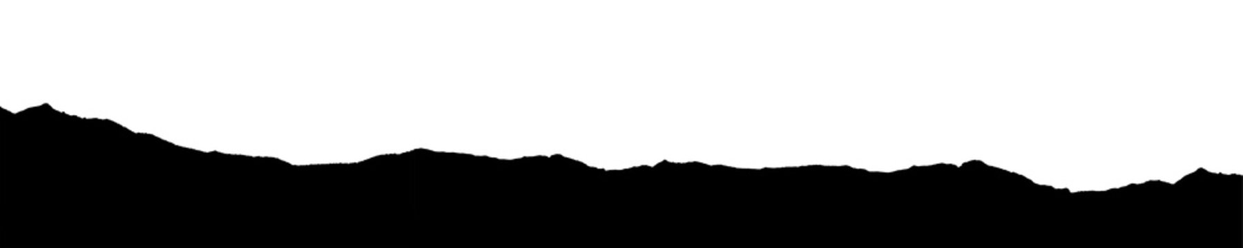 High resolution mountain panorama cut out on transparent background in png format