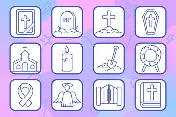 Fototapeta premium Recycling set icon. Recycle bin, waste, bag, trashcan, plastic, ocean, fishing, truck, glass, organic, symbol, box, ecology, sorting, cleanup, sustainability