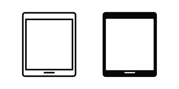 Tablet icon design project. Editable clipart and line icons