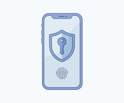 Smartphone Security Shield Login Illustration Mobile App UI