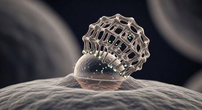 Microscopic View of a Fungal Spore with Intricate Structure.