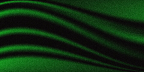 Obraz premium Green drapery silk fabric luxury background. Wavy abstract satin cloth vector texture pattern. Smooth shiny drape material curtain. Elegant velvet curve motion image realistic horizontal design. Eps10