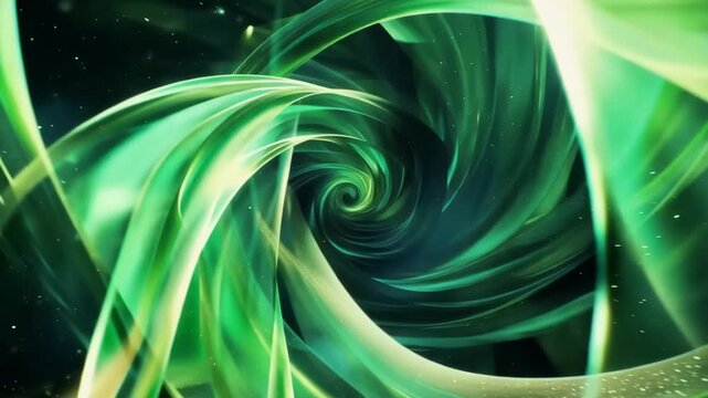 Abstract Green Swirling Background with Shimmering Effect