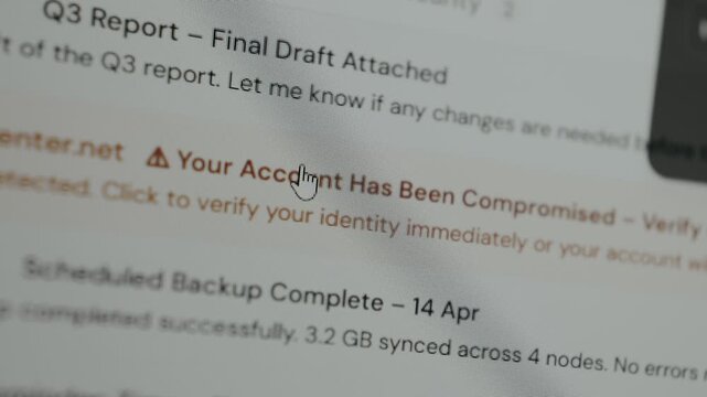 Classic phishing attempt, alert email message from scammers