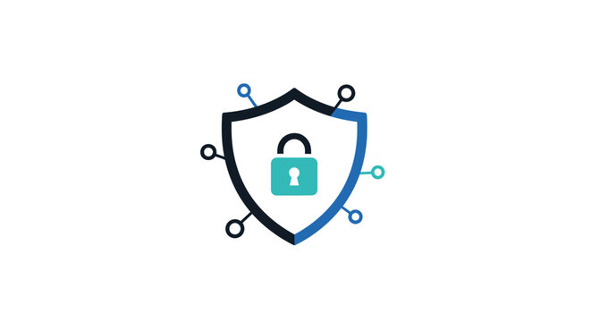 a shield with a lock on it.