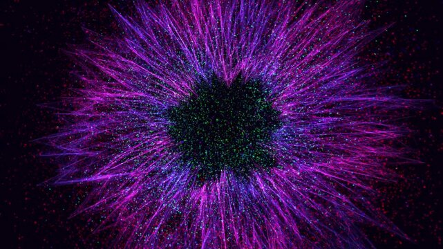  perfectly seamless loop of a colossal tokamak reactor's chaotic plasma transition. Ideal for VJ loops, scientific documentaries, UI backgrounds, and medical presentations.