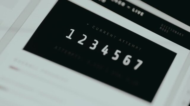 Password cracking with scrolling attempts