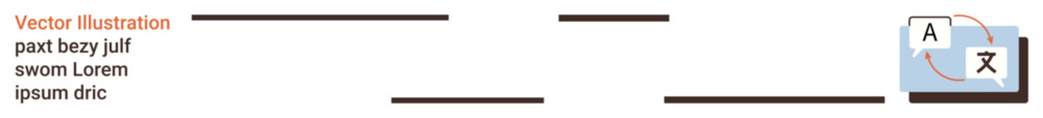 Obraz premium Language translation, communication, technology, text processing, linguistic services, workflow management. A translation icon alongside text segments. Language translation and communication concept