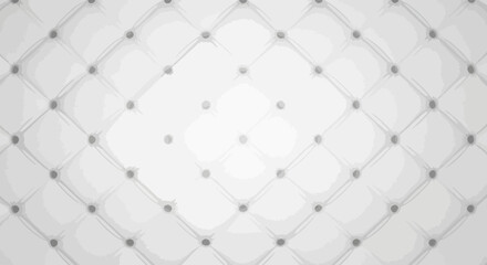 Fototapeta premium Luxurious white leather or fabric tufted background featuring a classic diamond pattern with deep buttoning, creating an elegant and sophisticated textured surface for high-end designs