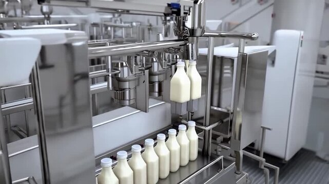 Automated Milk Bottling System: High-Tech Dairy Processing