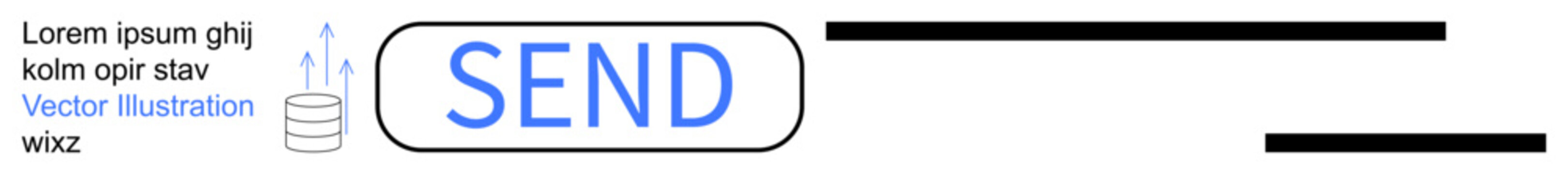 Digital marketing, messaging systems, user interfaces, database connections, technology tools, online platforms. SEND button with database icon and placeholder text. Messaging systems and database