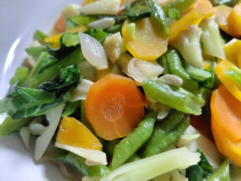 Healthy Stir Fried Mixed Vegetables With Carrots Green Beans and Cauliflower