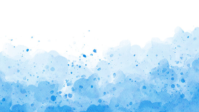 Pastel blue watercolor paint brush stroke background and gold for banner or card invitation and card wedding elements. Modern abstract luxury design or card templates for birthday greeting