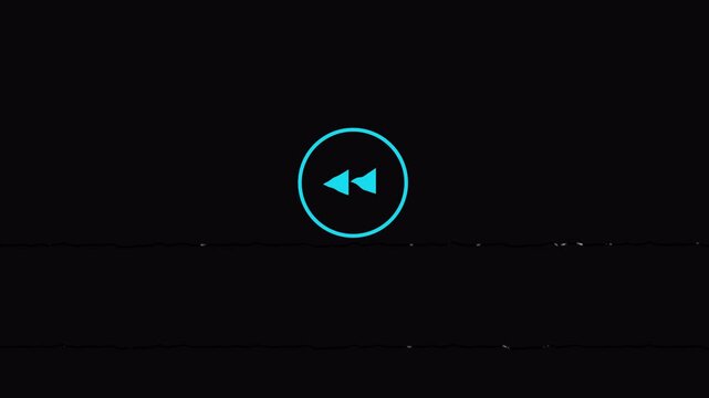 Fast forward blue symbols icon symbol animation on black background. Fast forward sign moving forward