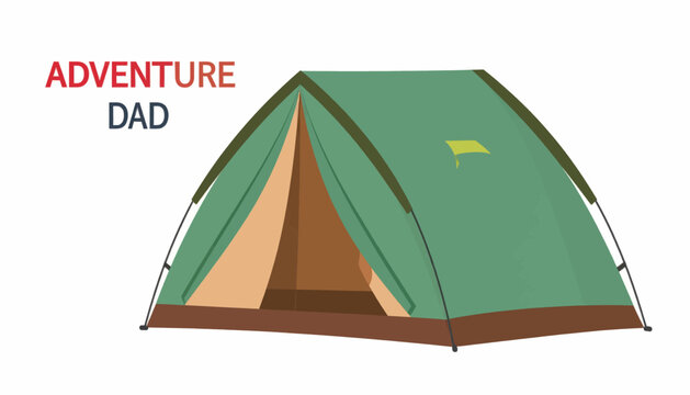 Green Camping Tent with Open Entrance.