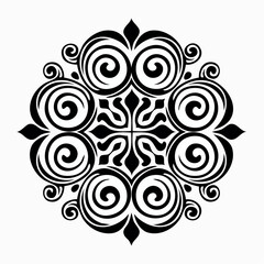 Fototapeta premium Black and white ornamental mandala design