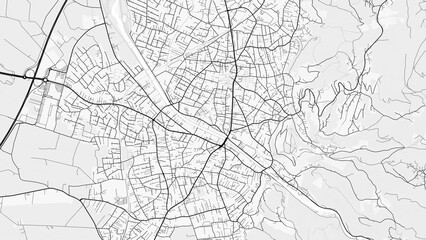 Obraz premium Dornbirn City Map. Minimalist black and white line art poster for printing, wallpaper, wall art, and map resources for home and office decor