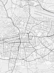 Obraz premium Klagenfurt am Wörthersee City Map. Minimalist black and white line art poster for printing, wallpaper, wall art, and map resources for home and office decor