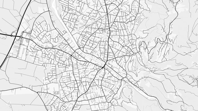 Dornbirn City Map. Minimalist black and white line art poster for printing, wallpaper, wall art, and map resources for home and office decor