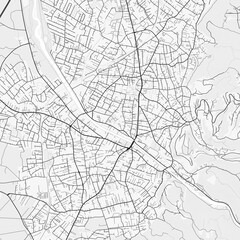 Obraz premium Dornbirn City Map. Minimalist black and white line art poster for printing, wallpaper, wall art, and map resources for home and office decor