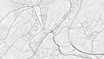 Obraz premium Feldkirch City Map. Minimalist black and white line art poster for printing, wallpaper, wall art, and map resources for home and office decor