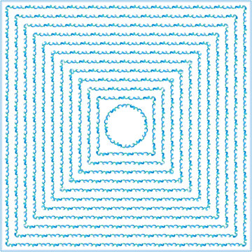 Set of vector seamless border patterns from ornate water waves on a white background. 10 pattern brushes in the brush palette